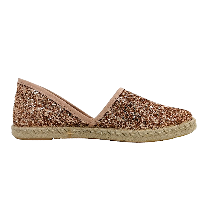 Verbenas Espadrilles Carmen Glitter Rose Femme