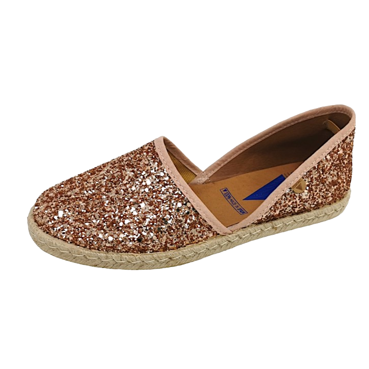 Verbenas Espadrilles Carmen Glitter Rose Femme
