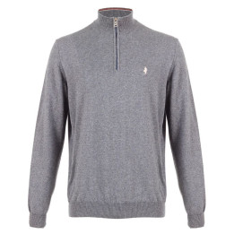 PULL COL DEMI-ZIP COTON et LAINE