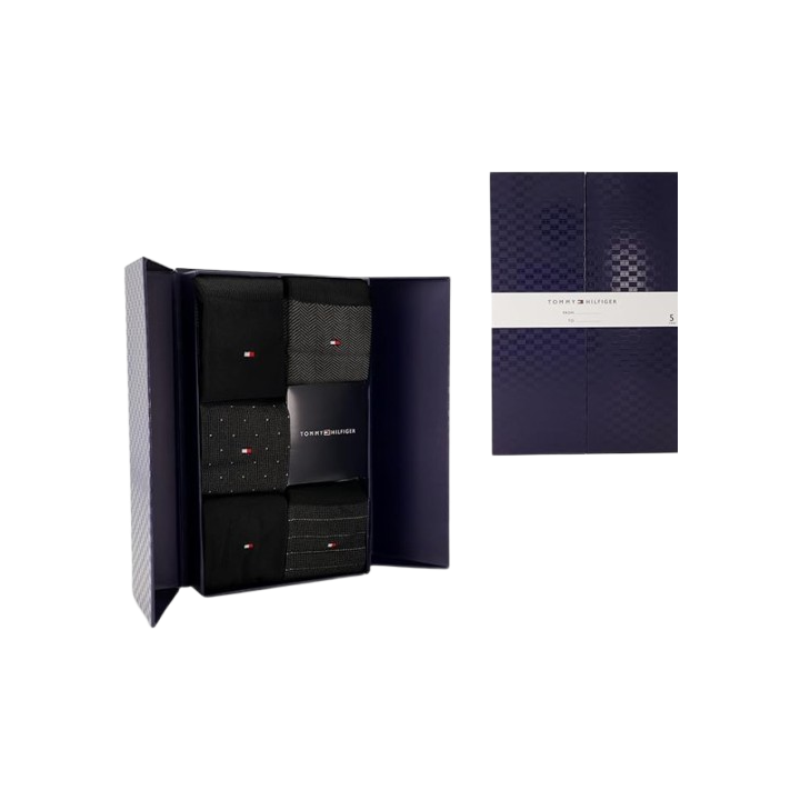 COFFRET 5 PAIRES NOIR TOMMY HIFILGER