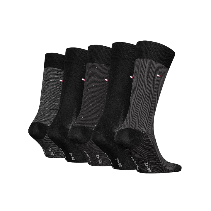 COFFRET 5 PAIRES NOIR TOMMY HIFILGER