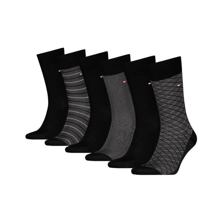 COFFRET 6 PAIRES NOIR TOMMY HIFILGER