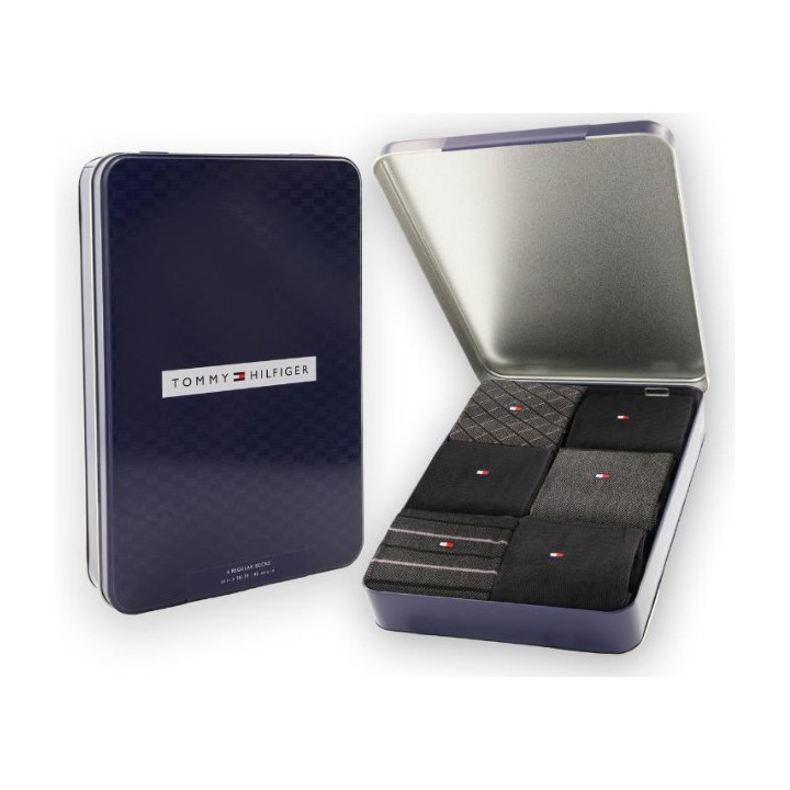 COFFRET 6 PAIRES NOIR TOMMY HIFILGER