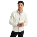 BENSON & CHERRY Sweat Col Montant Zippé SLIN Blanc