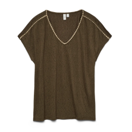 VMJACKIE S/L V-NECK TOP JRS BTQ