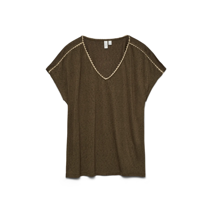 VMJACKIE S/L V-NECK TOP JRS BTQ