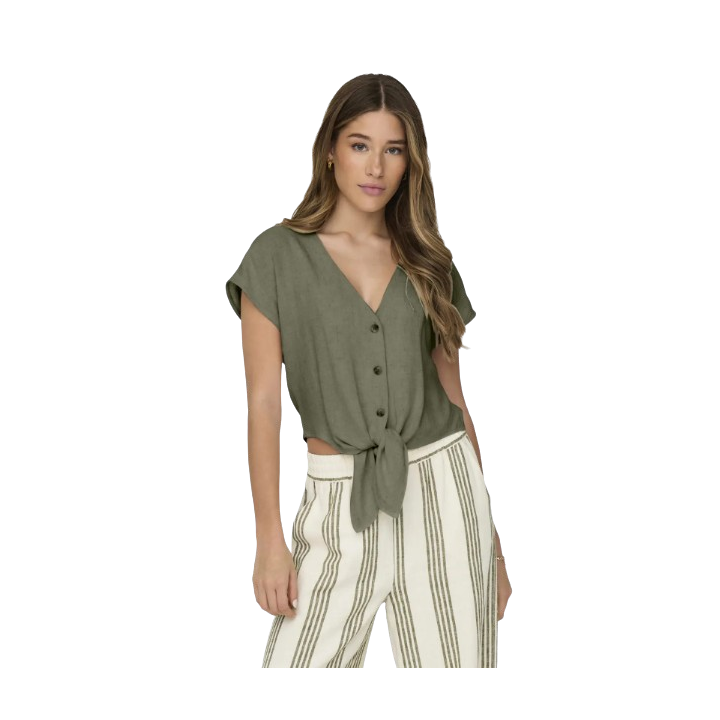 ONLSIESTA SS KNOT LIN BL SHIRT PNT NOOS