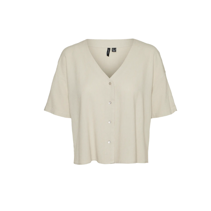 VMMYMILO 2/4 V-NECK SHIRT WVN NOOS