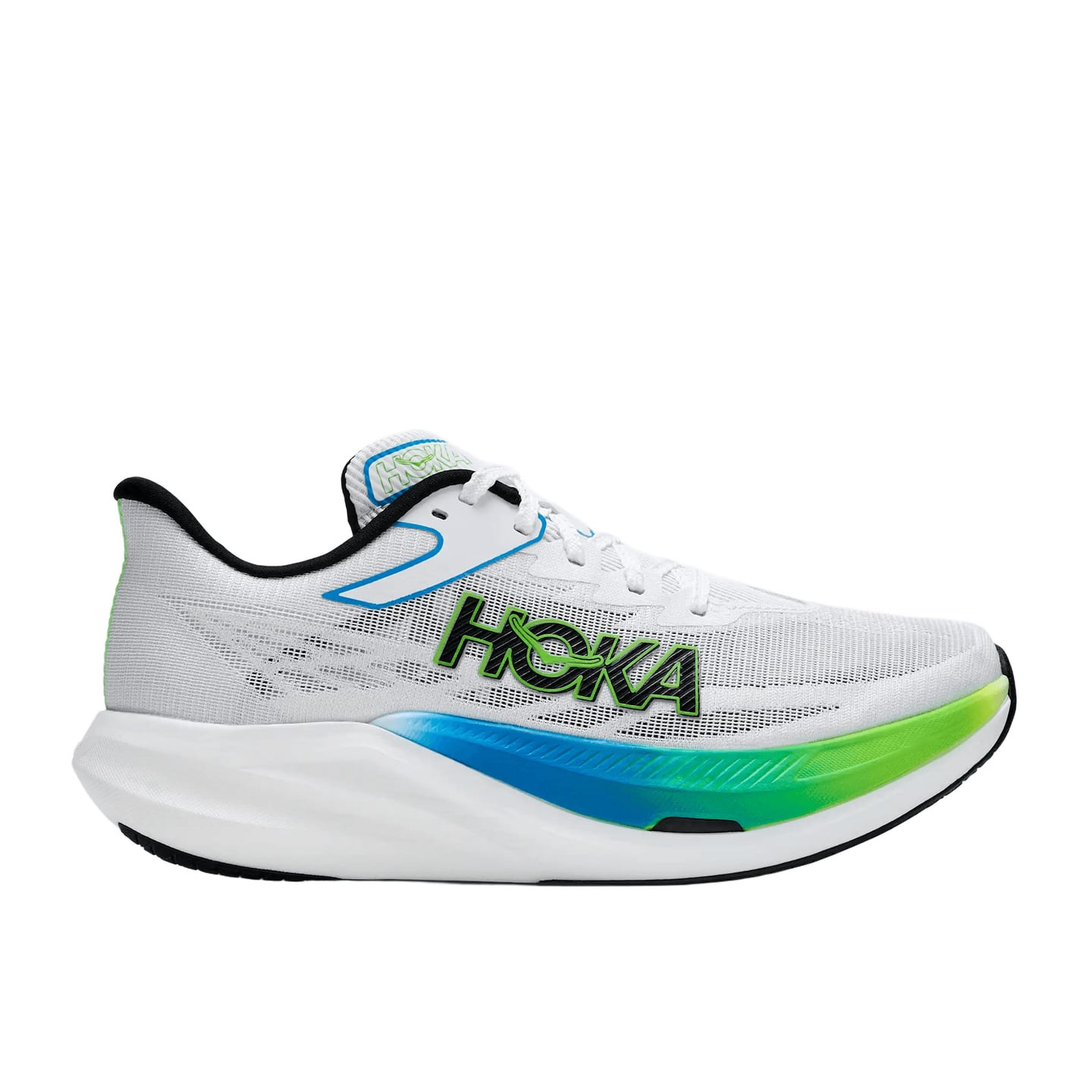 Hoka Rocket X 3 Chaussures De Course À Plaque Carbone Unisexe Frost Electric Lime