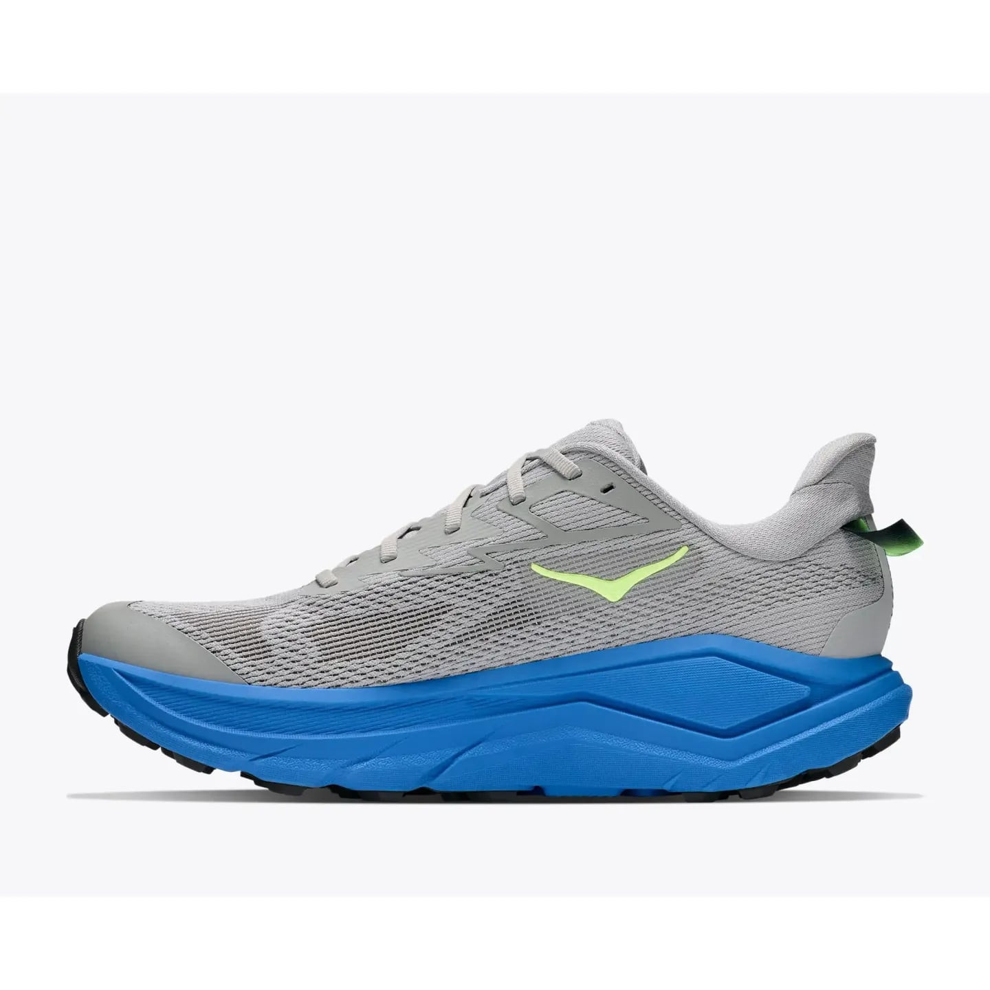 Packshot de la chaussure de running HOKA Challenger 8 tout-terrain pour homme, avec amorti maximal.