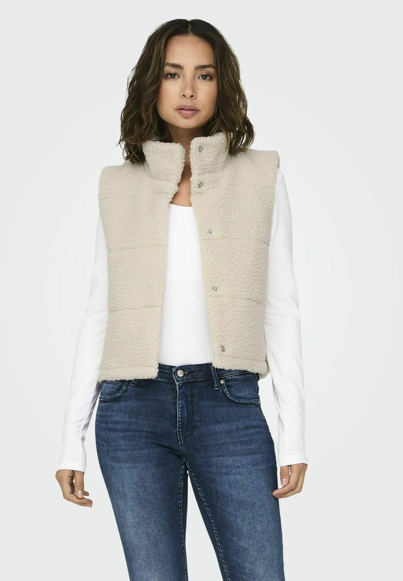 ONLY Waistcoat Teddy - Chaud, sans manches, effet polaire
