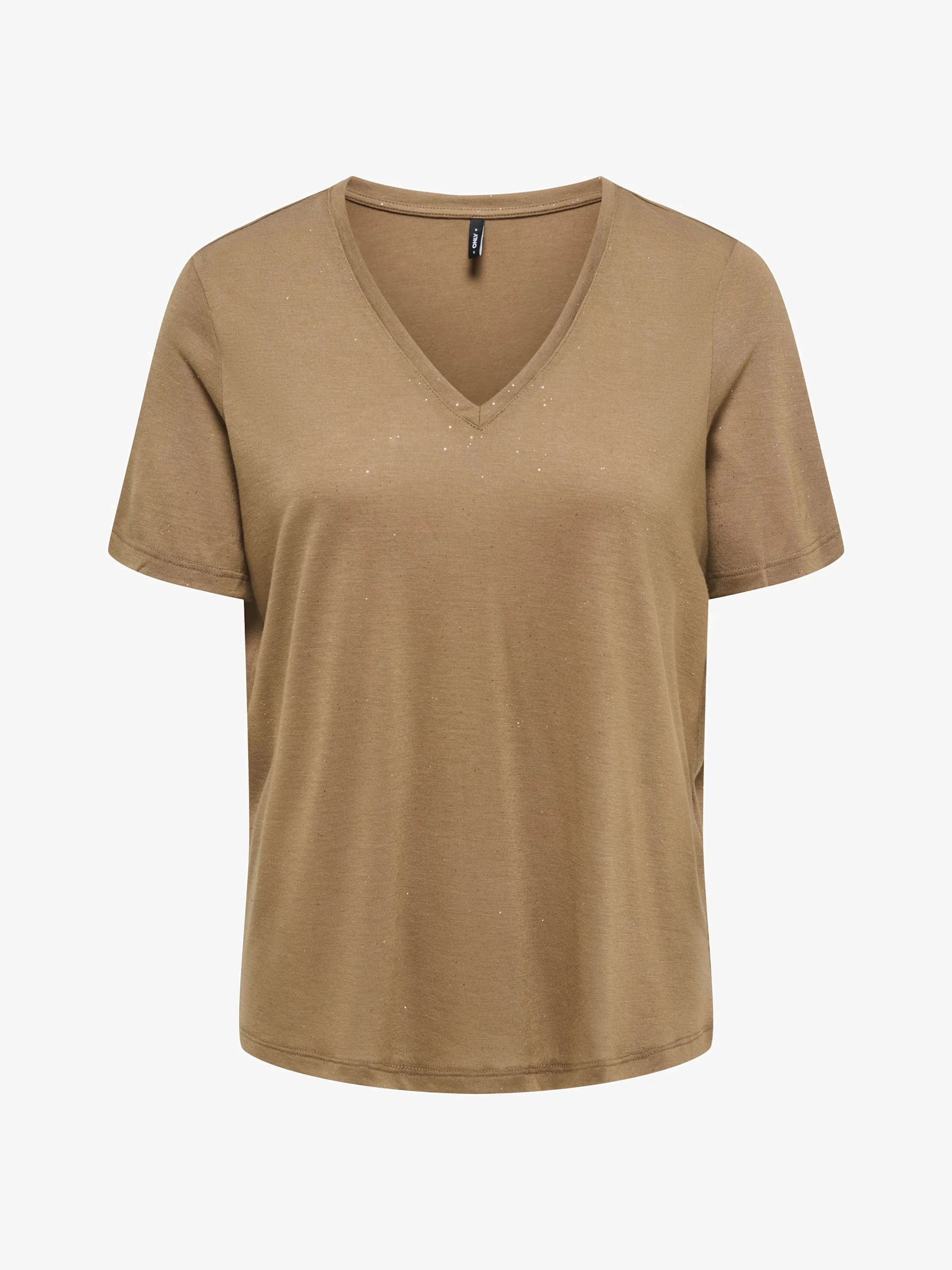 ONLY Top Manches Courtes Col En V ONLKIA Scintillant Coupe Régulière Femme