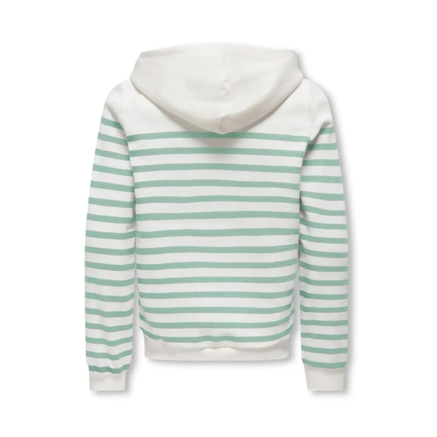 Vue arrière du sweat à capuche rayé KIDS ONLY 2011517 pour fille, marine et blanc, design complet.