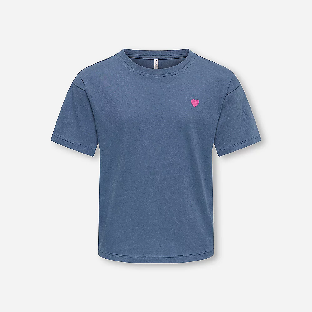 KOGMAIKEN LIFE CROPHEART SS Top - Jersey doux & broderie cœur