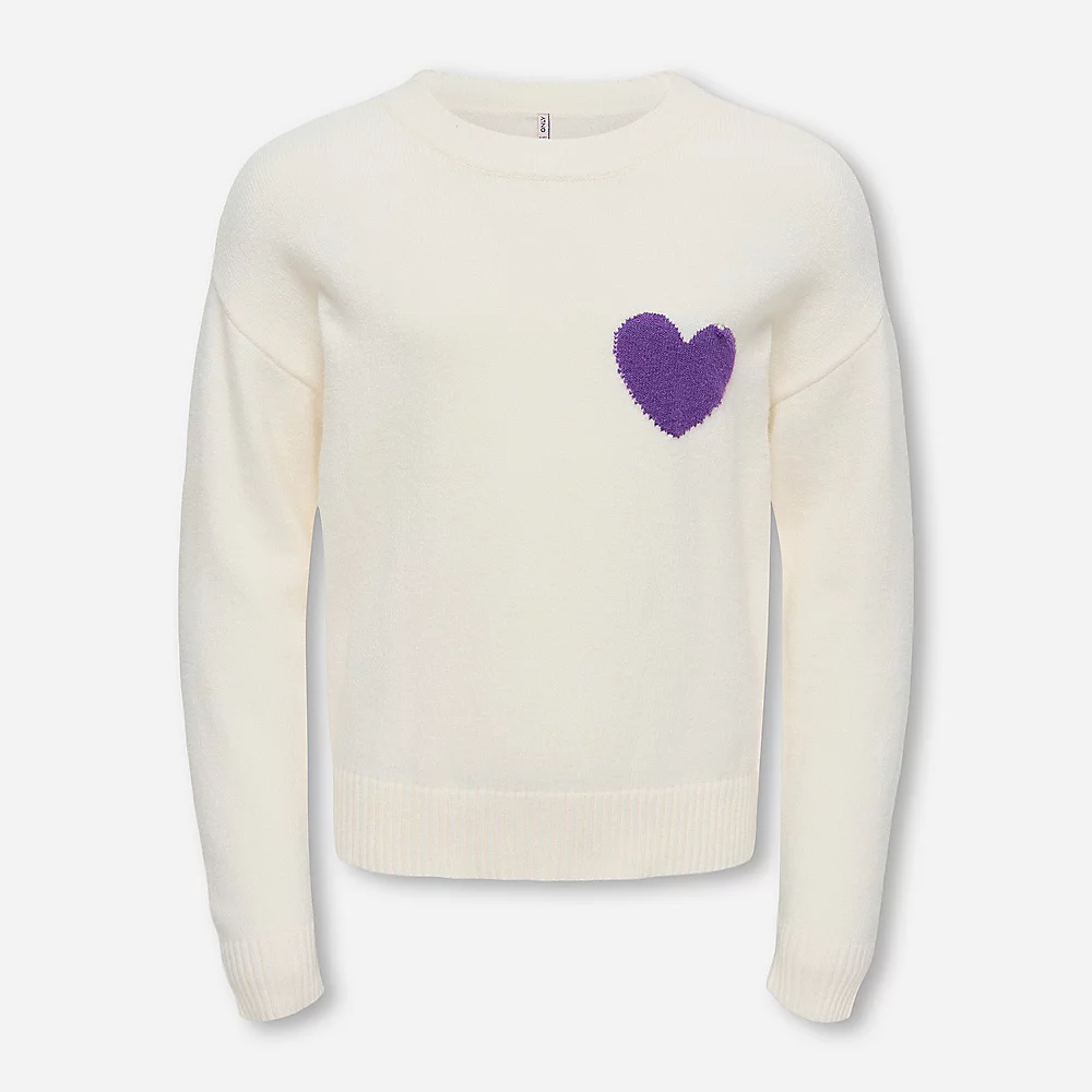 Pull KIDS ONLY KOGLEVA LS - Confort élastique et motif cœur
