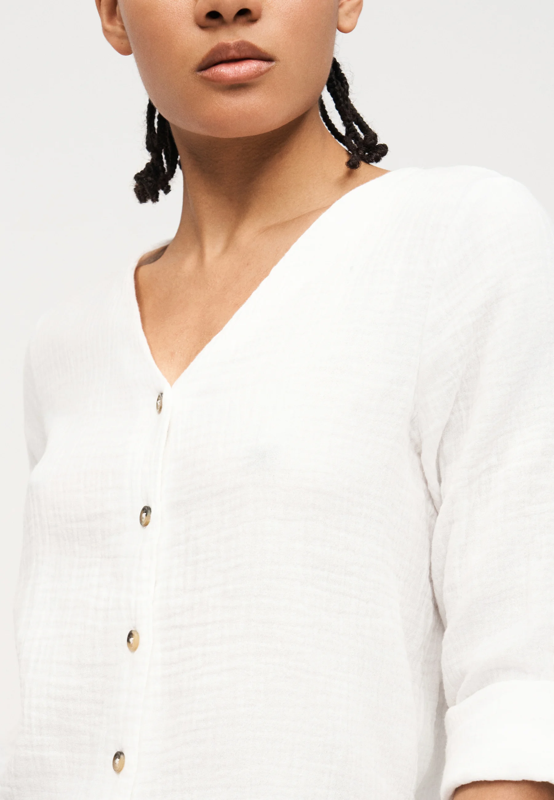 ONLY - Haut V-Neck Tape Top en Coton Bio, Décontracté & Élégant