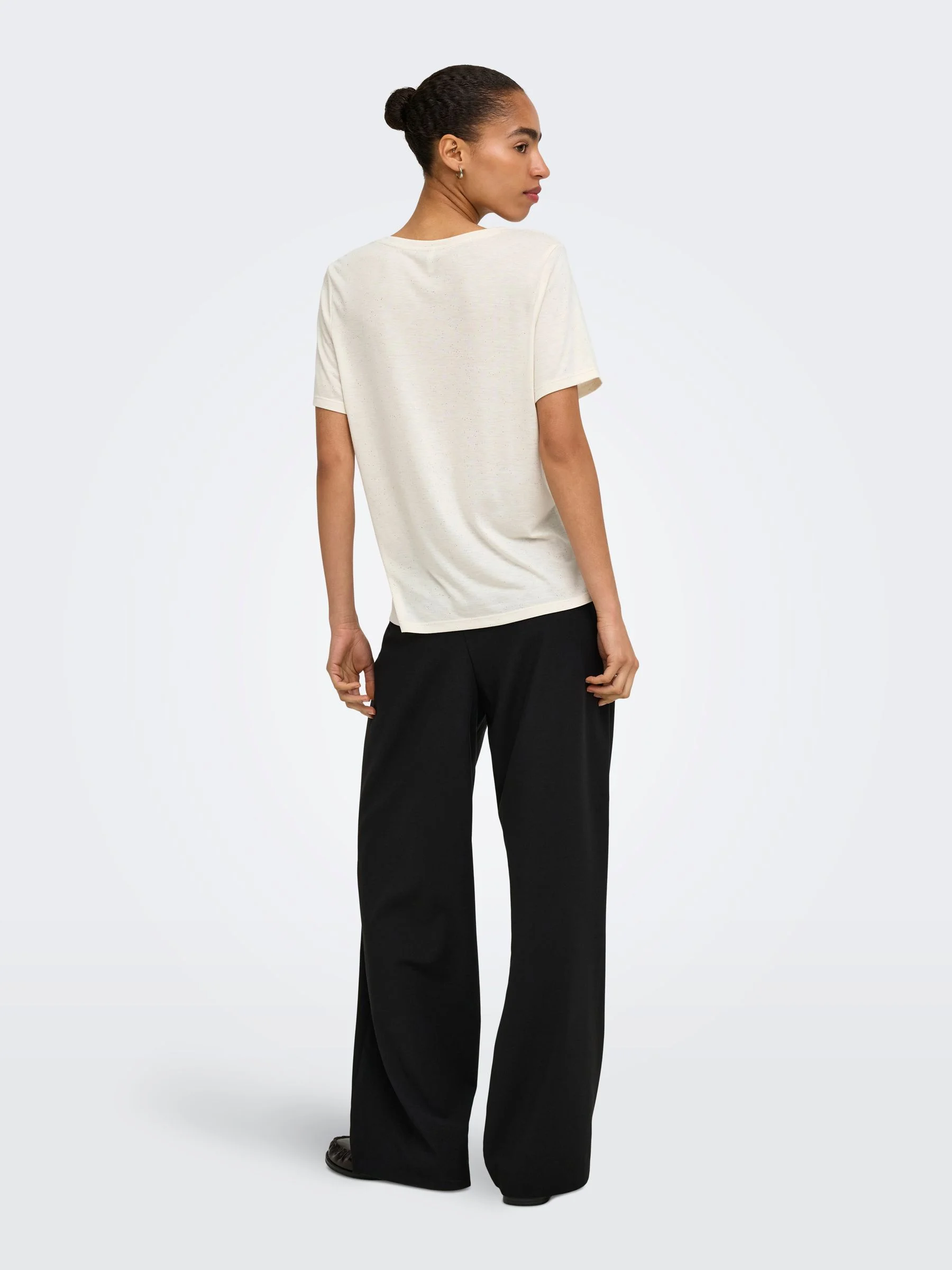 ONLY - Débardeur V-Neck Pailleté S/S, Coupe Régulière & Confort