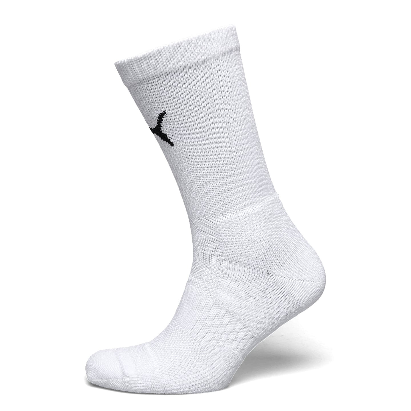 Photo de face de la chaussette de football PUMA 2011575 teamGOAL montrant la hauteur mi-mollet et le