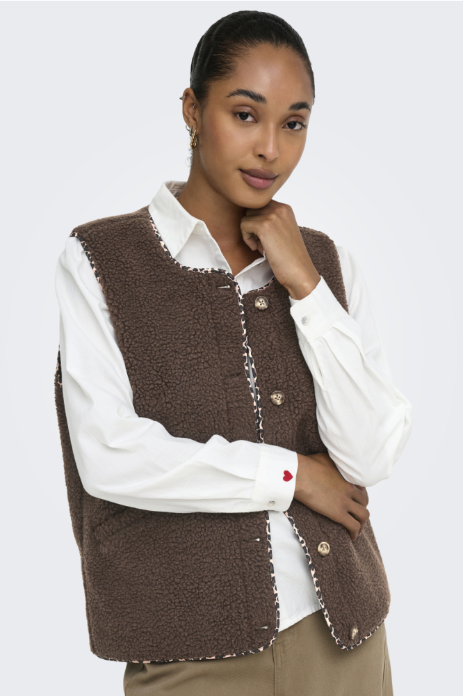ONLY Teddy Vest Pnt : Douceur moelleuse pour l'automne