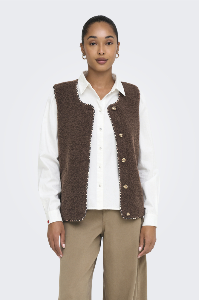 ONLY Teddy Vest Pnt : Douceur moelleuse pour l'automne