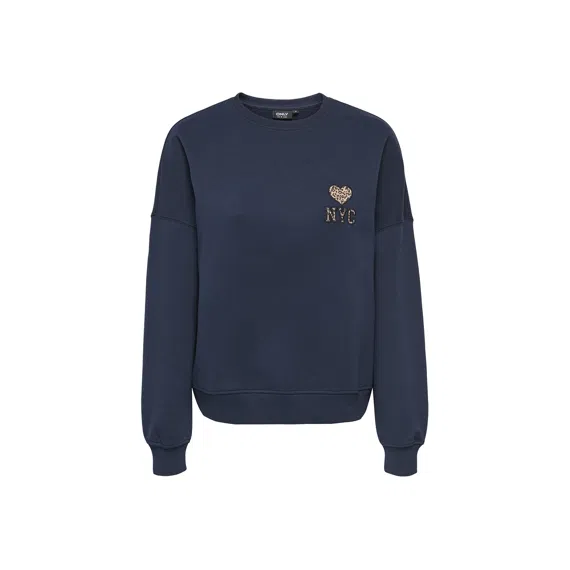 Haut imprimé ONLY - Col rond, manches longues - Style tendance