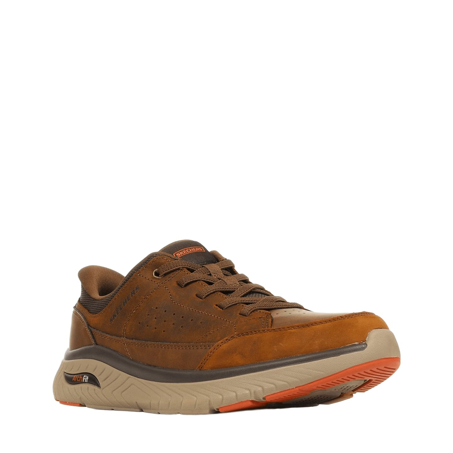 Baskets basses en cuir noir et synthétique Skechers Arch Fit Crosser - Felix pour homme, vue latéral
