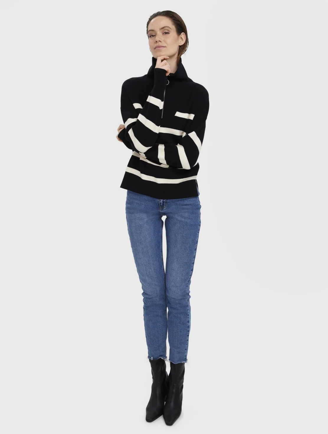 Pull Vero Moda VMSABA Zip Longues Manches - Confort & Style