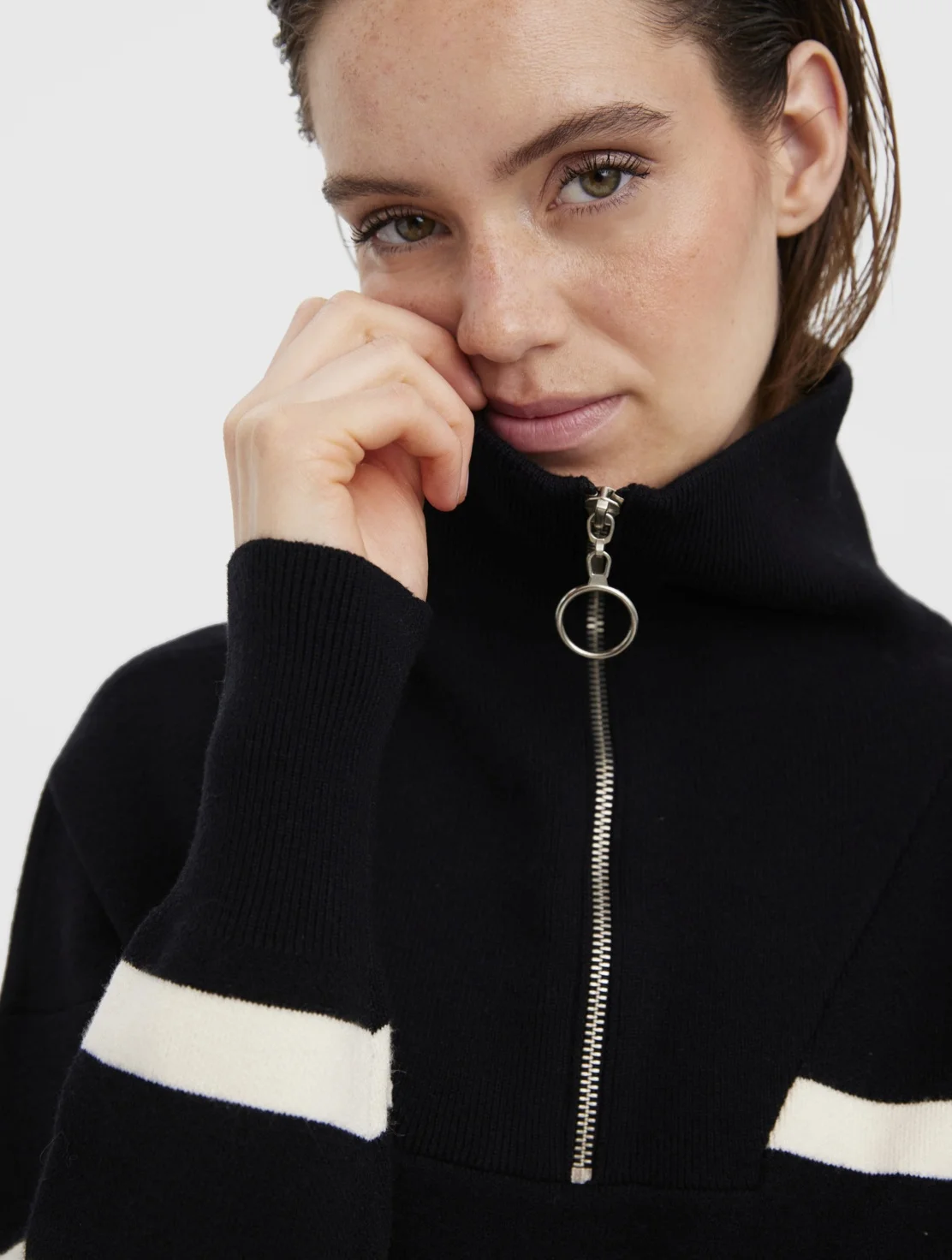 Pull Vero Moda VMSABA Zip Longues Manches - Confort & Style