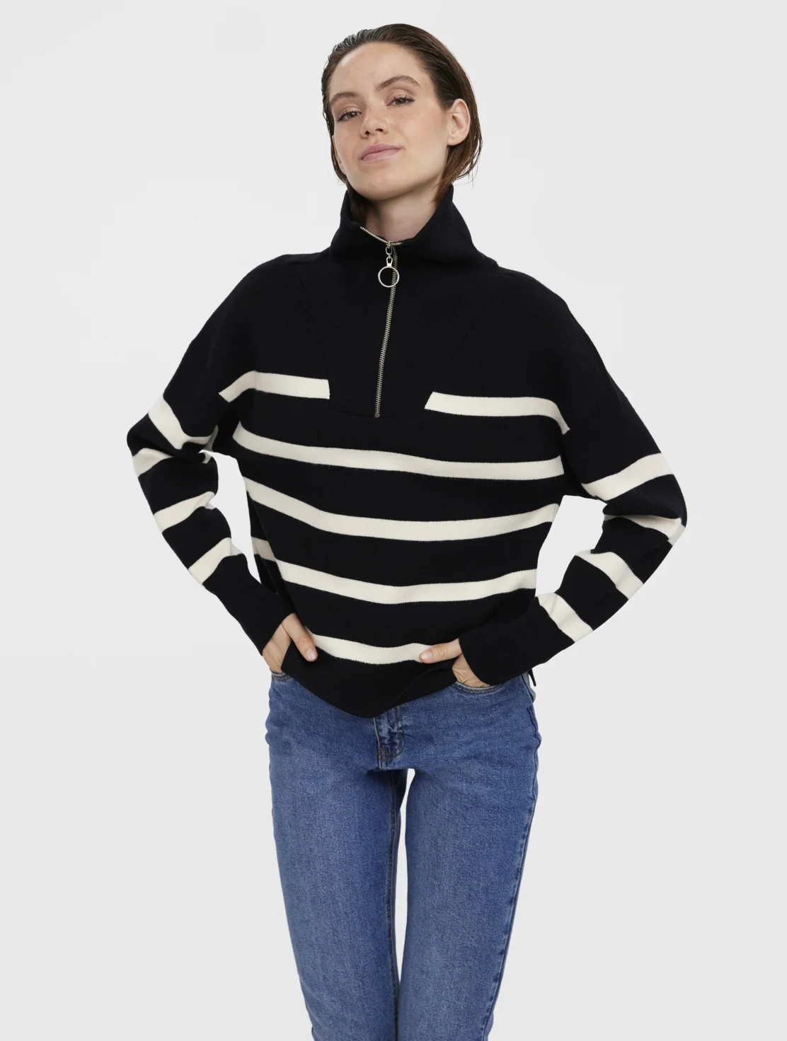 Pull Vero Moda VMSABA Zip Longues Manches - Confort & Style