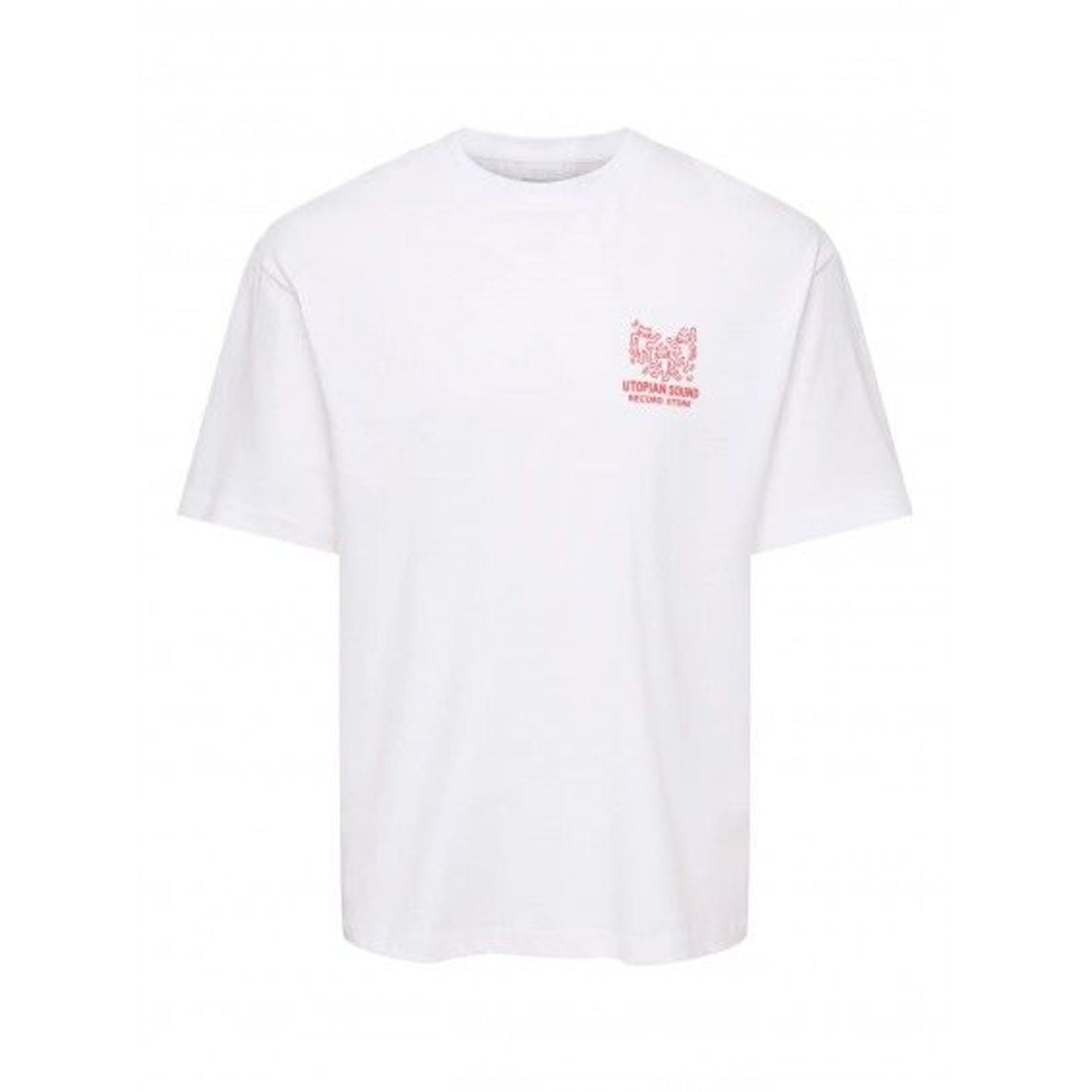 Packshot t-shirt 2011536, vue de face, coupe décontractée, manches courtes, col rond, imprimé sur po