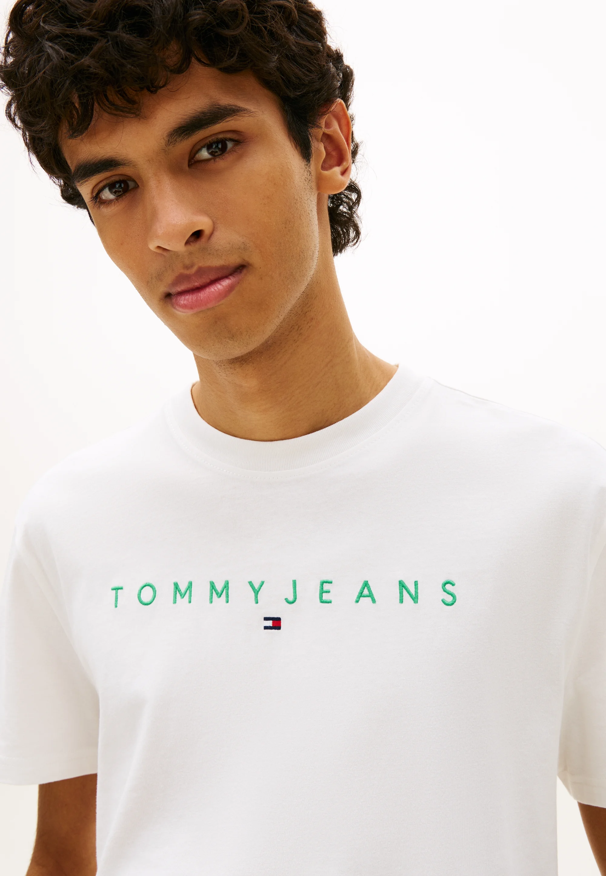 TJM REG LINEAR LOGO - T-shirt Tommy Jeans en coton recyclé