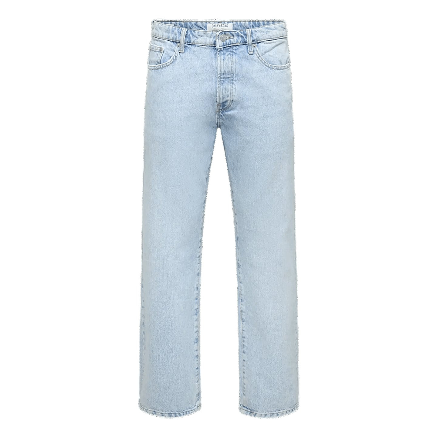 Packshot du Only & Sons Jean Coupe Droite Edge Loose Taille Mi-Haute Homme en denim clair.