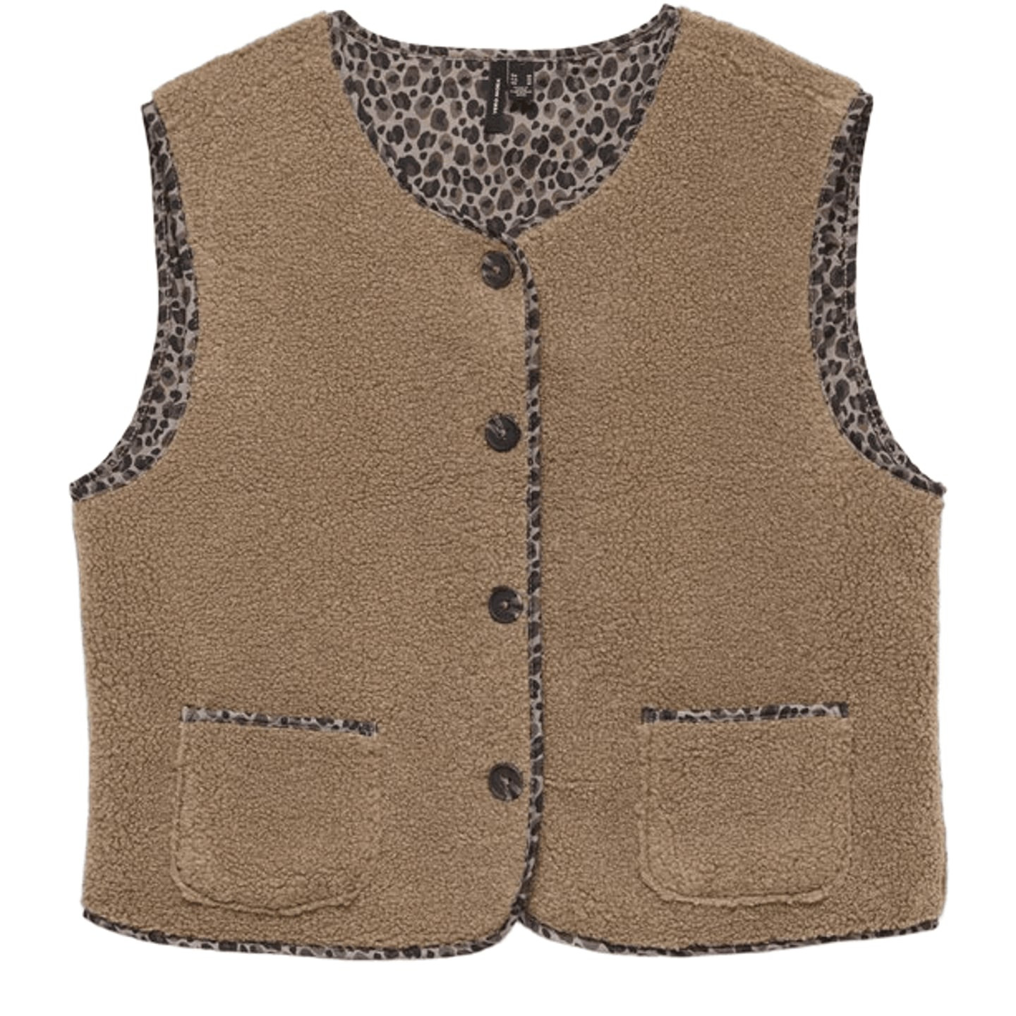 Packshot du Vero Moda Gilet Sans Manches En Teddy VMMAYA SL Gilet Jrs Btq Boutons Femme, vue de face