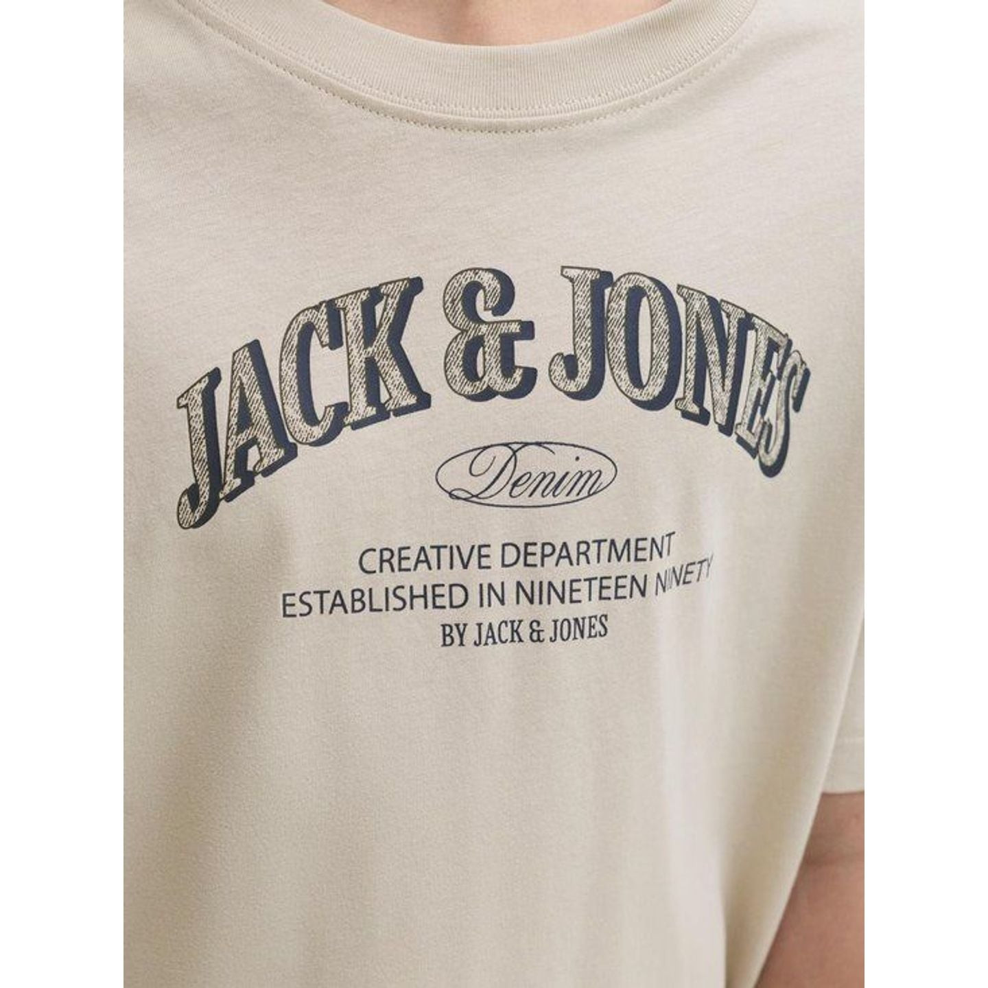 T-shirt Jack & Jones Junior Col Rond JJEDENVER Logo Coton Enfant Garçon, coupe régulière et douce