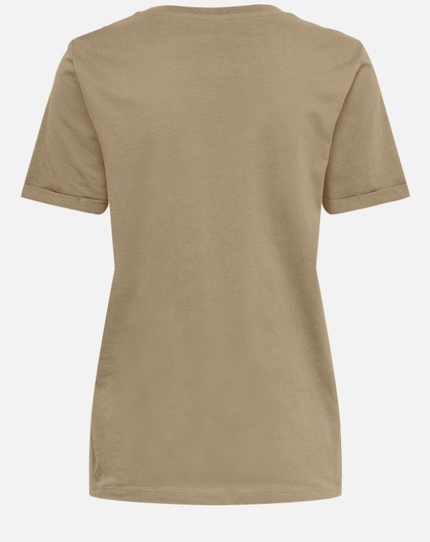 Top ONLY ONLKITA - Coton bio scintillant, col rond et motif cœur doré