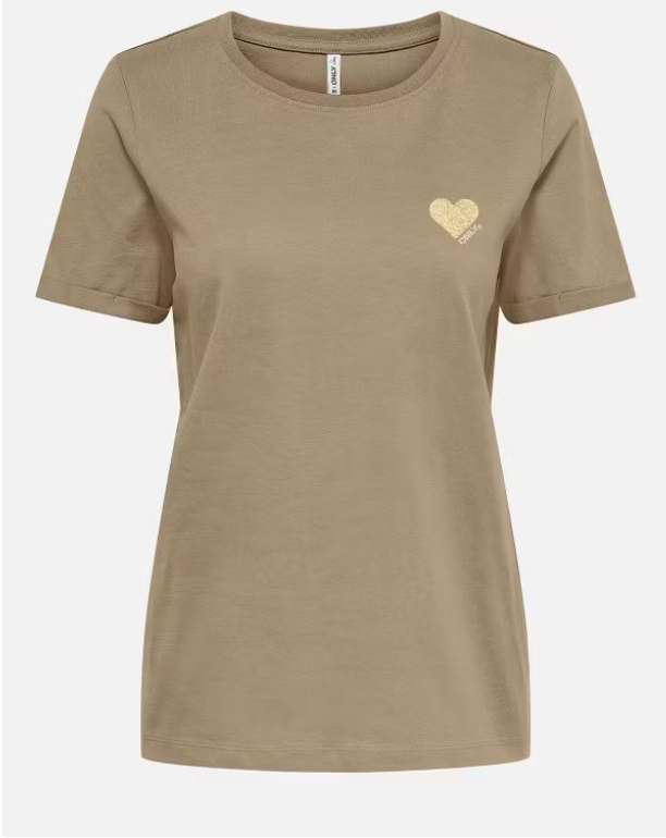 Only Top Manches Courtes Col Rond Onlkita Noos Coton Biologique Femme