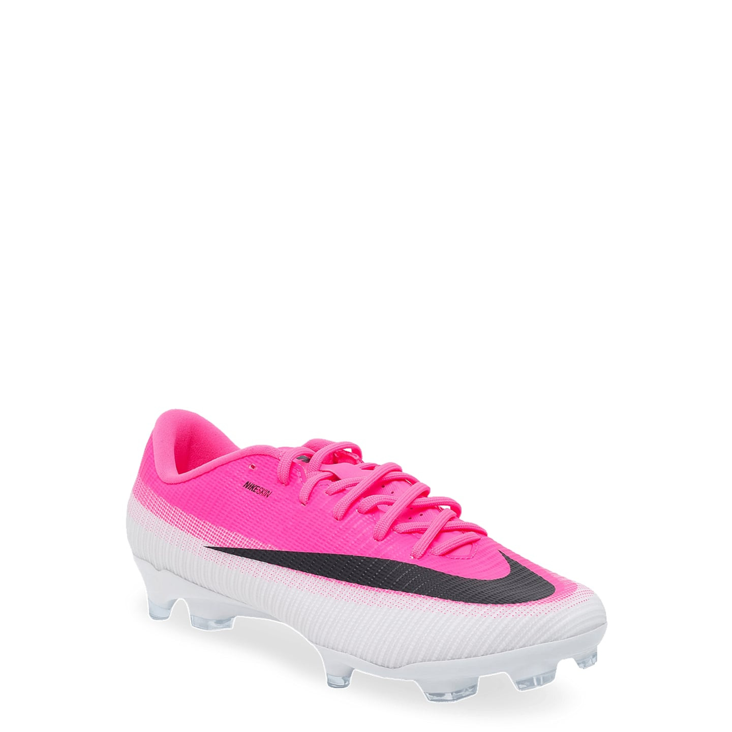 Vue arrière de la chaussure Nike Mercurial Vapor 17 Academy FG/MG avec lacets et talon anatomique po