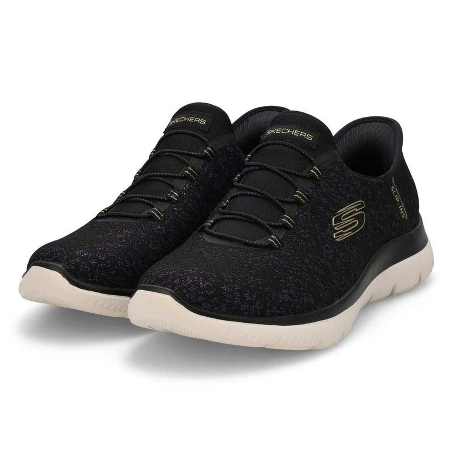 Packshot des Skechers Baskets Slip-On Sans Lacets Summits Lunar Glow Confort Femme.