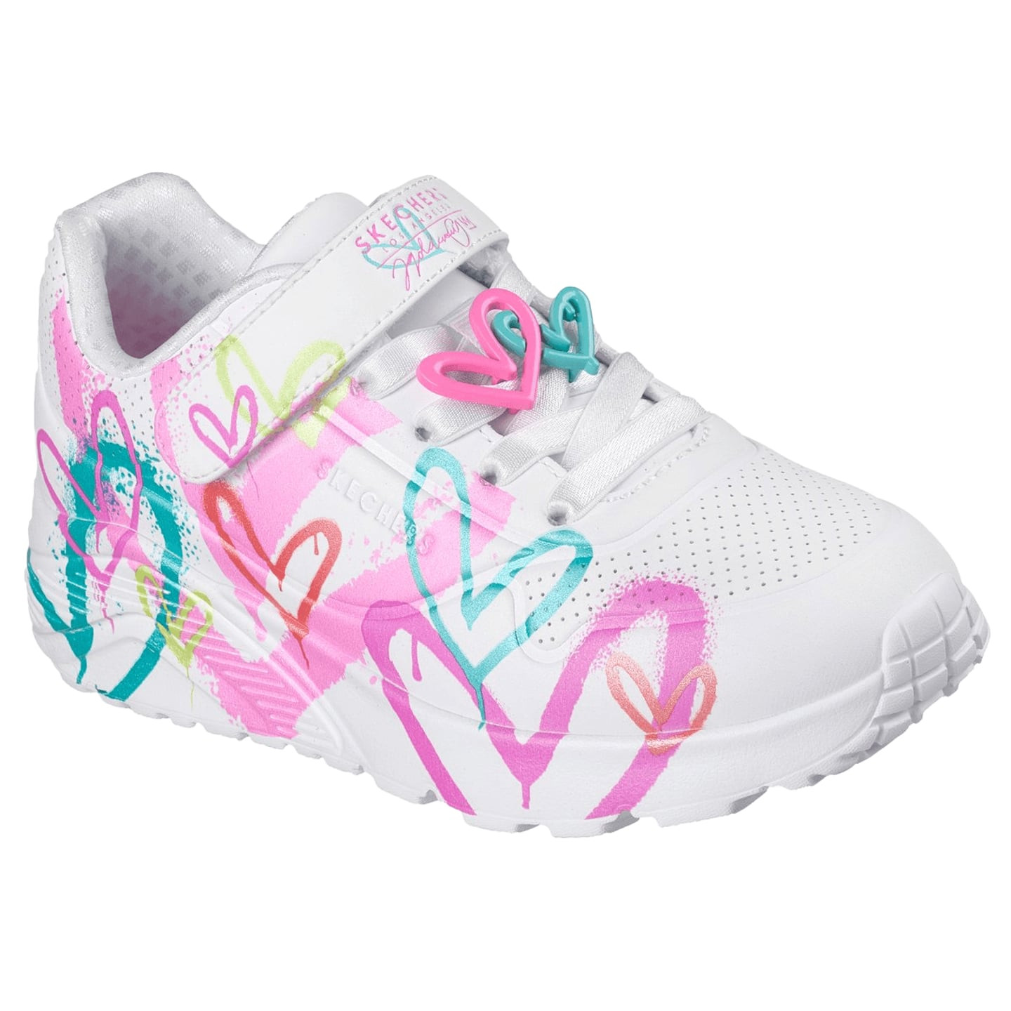 Packshot de la Skechers Sneaker Basse Enfants Uno Lite Heart Status Collaboration JGoldcrown à ferme