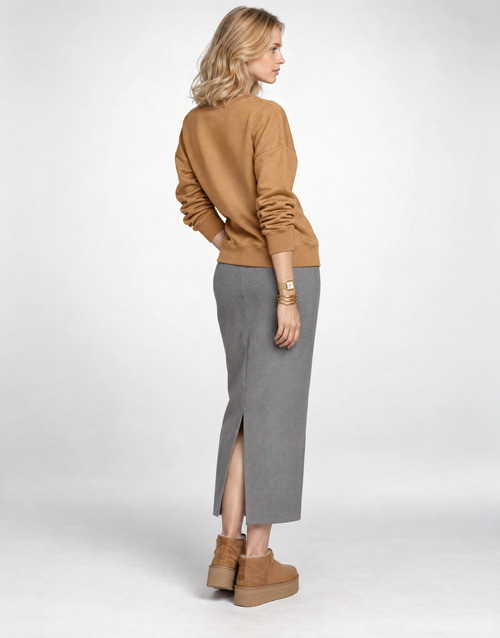 Pull ONLY imprimé col rond, jersey long - Style unique