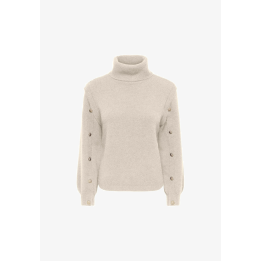ONLRENE LS BUTTON ROLL NECK CS KNT