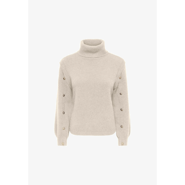ONLRENE LS BUTTON ROLL NECK CS KNT