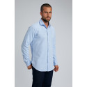 Benson & Cherry Chemise Unie En Jacquard Lavenise Ciel Homme