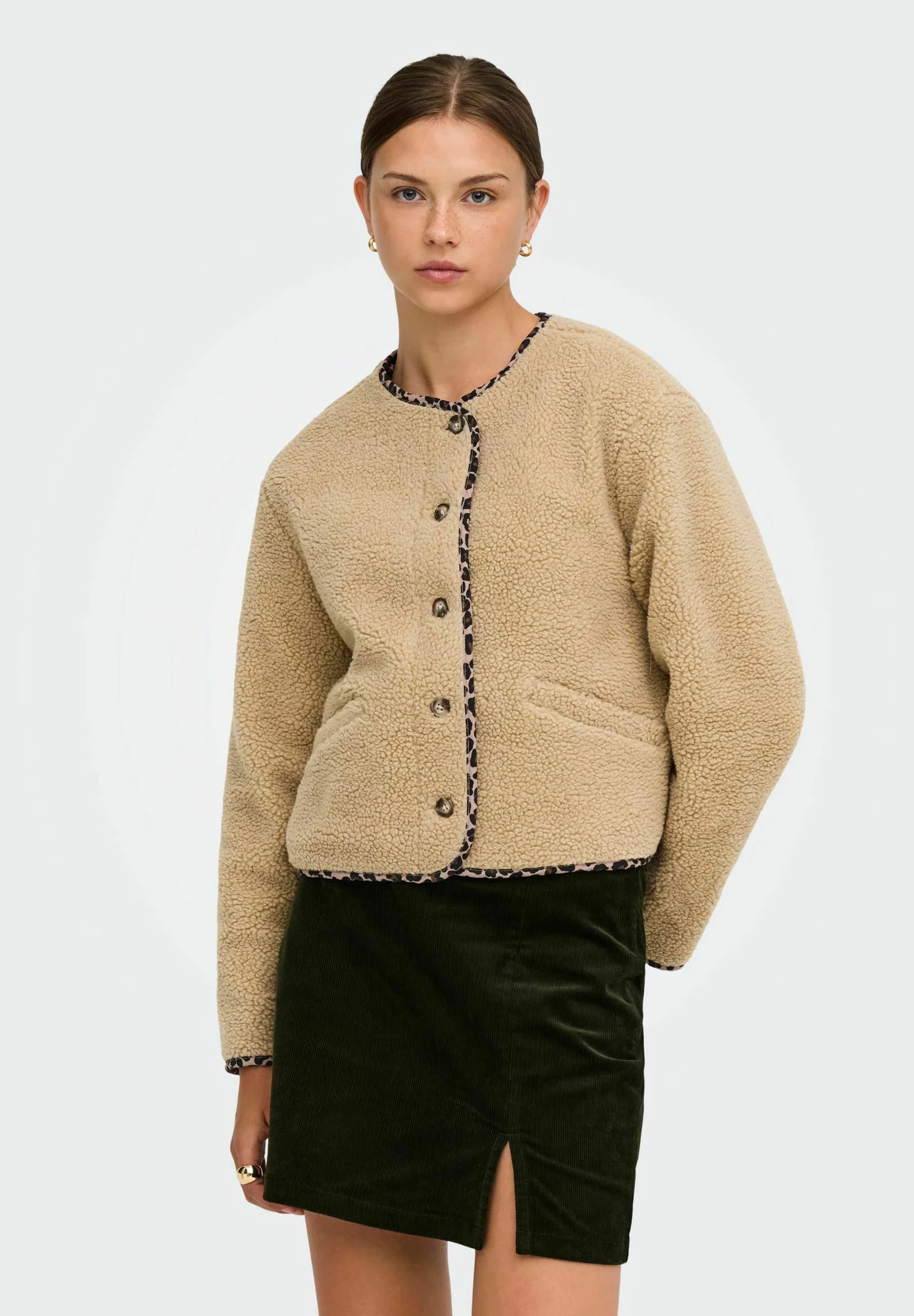 Only Veste Réversible Femme Onlbaby Teddy Imprimé Animal Doublée