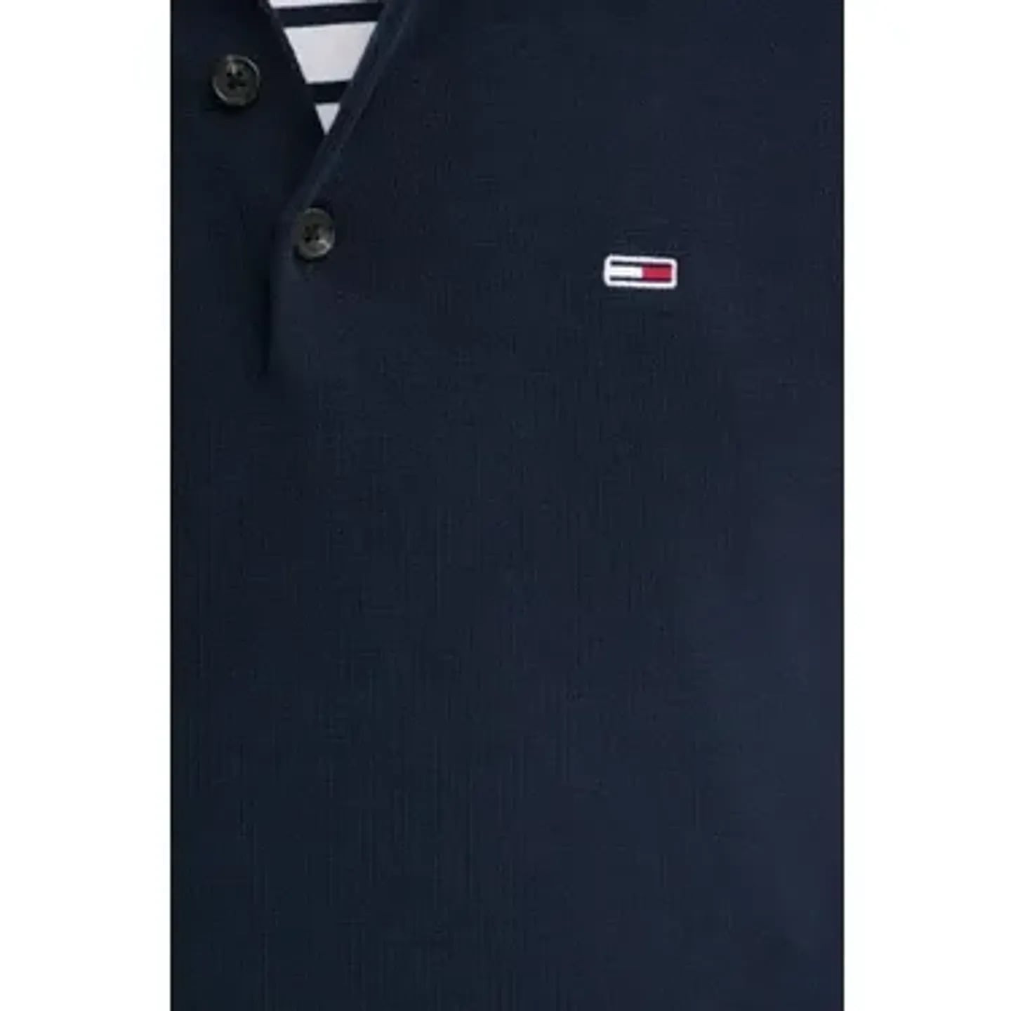 Détail broderie du Tommy Jeans Pull Col Polo Slim Essential En Coton Broderie Homme