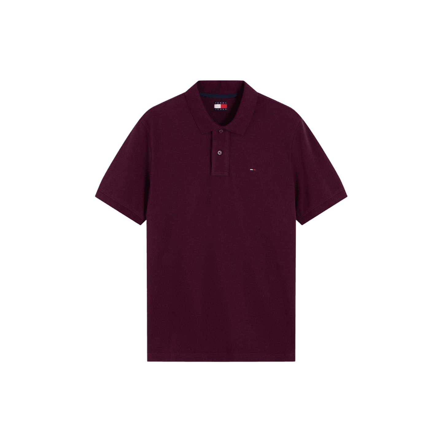 Polo homme TJM REG ESS POLO EXT coupe regular coton piqué Purple Berry, vue avant sur fond blanc