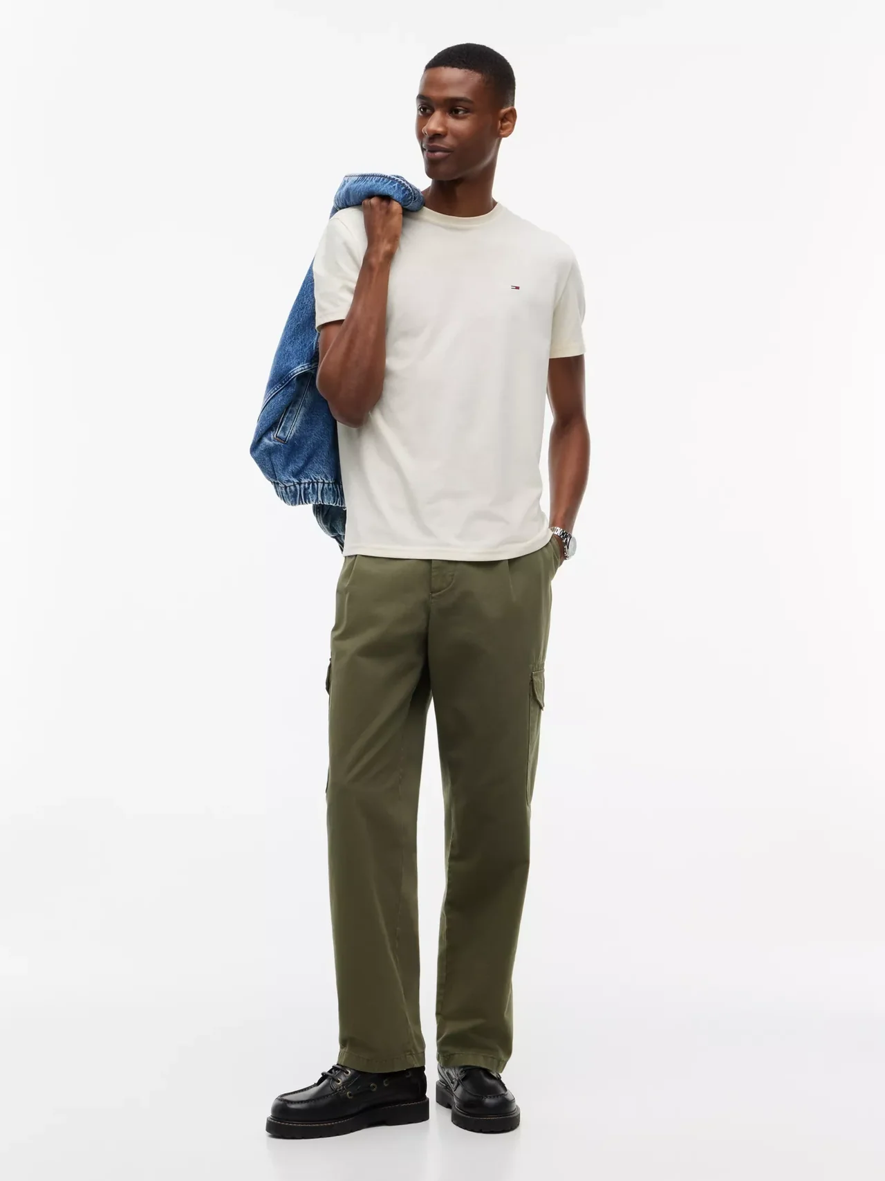 TJM XSLIM Jaspe HTR - T-shirt homme slim Tommy Jeans