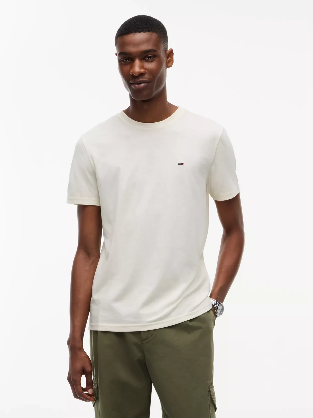 TJM XSLIM Jaspe HTR - T-shirt homme slim Tommy Jeans