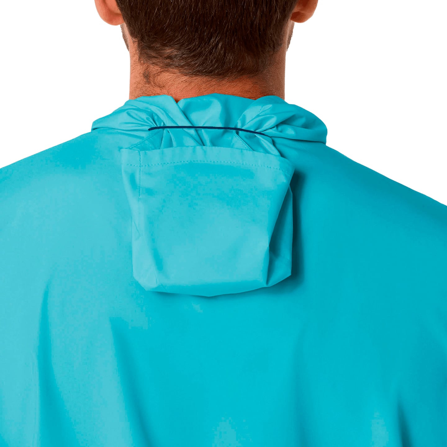 Détail : Asics Veste De Running Légère Déperlante Core À Capuche Homme, tissu déperlant et finitions