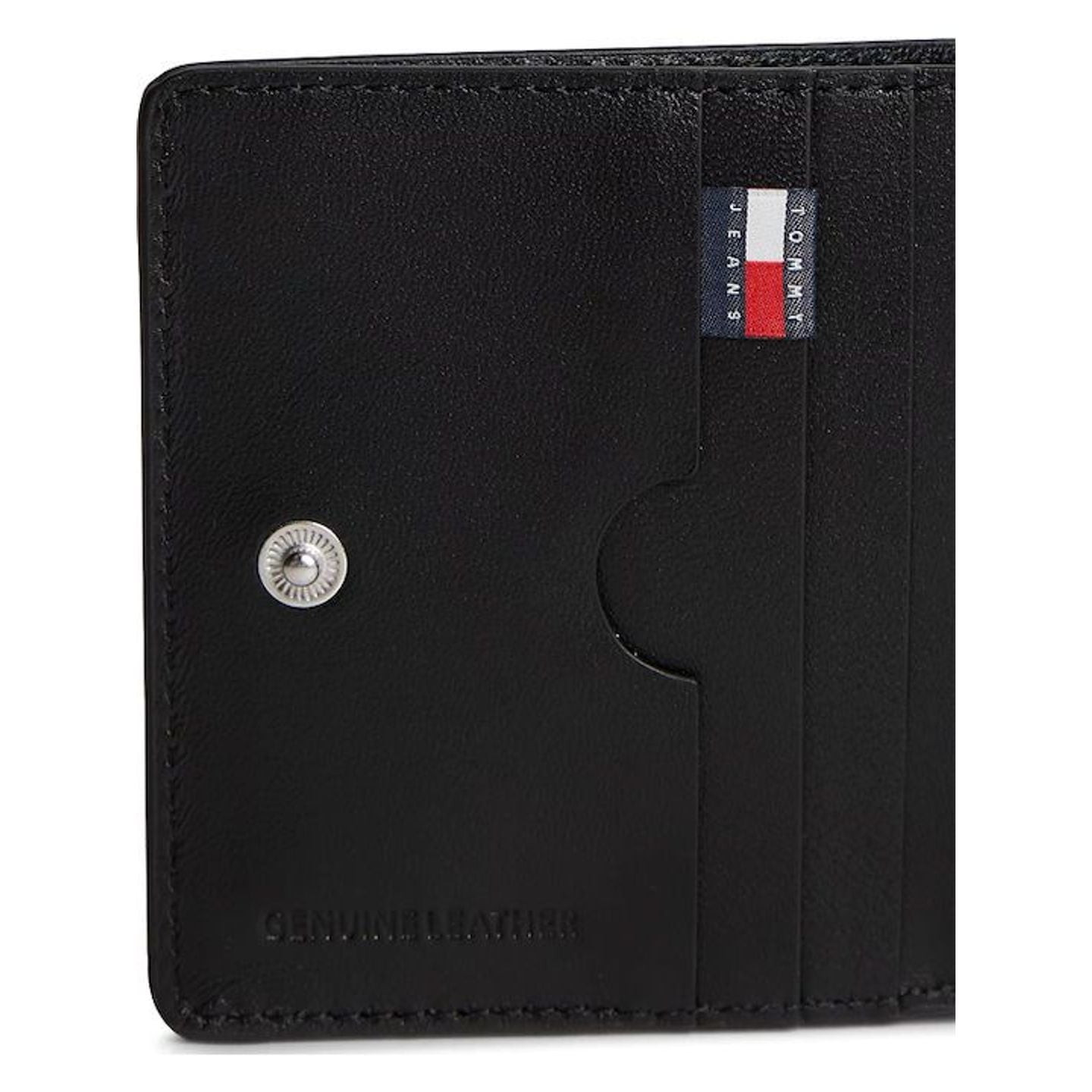 Détail cuir : Tommy Jeans Portefeuille Compact Rabattable TJM Heritage Leather CC Et Coin Cuir RFID 